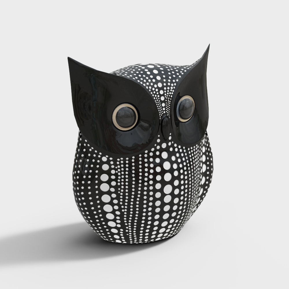 Low-Poly Black Owl 3D model