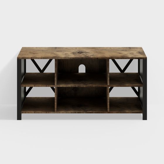 Retro Industrial TV Stand 3D model