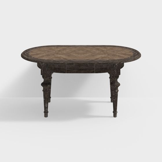 Vintage Round Table 3D model
