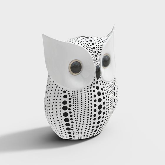 Modern Black Owl Decor 3D Model for Books and Magazines