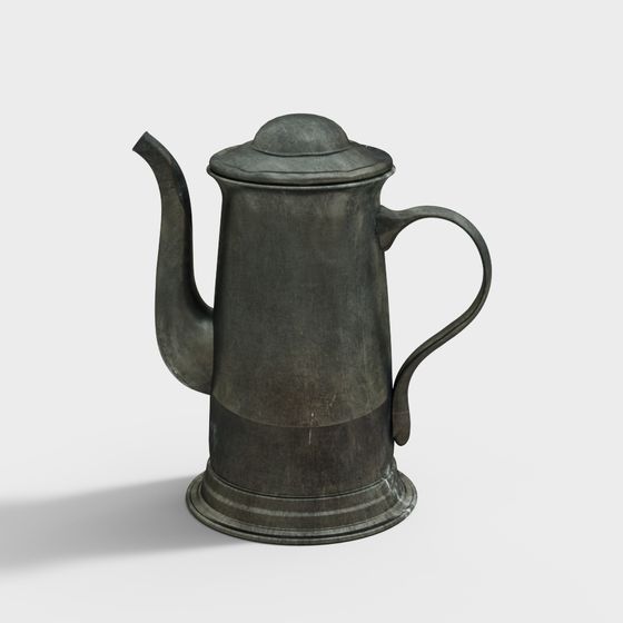 Vintage Metal Pot 3D Model