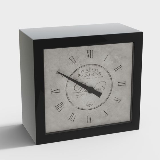 Vintage Clock 3D model with Classic Elegance