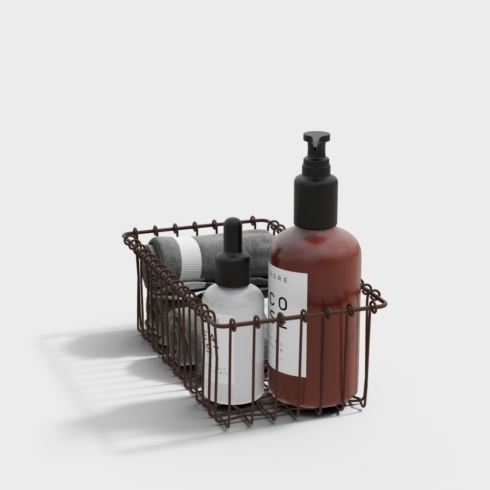 Bathroom Storage Basket 3D Model – Minimalist Design