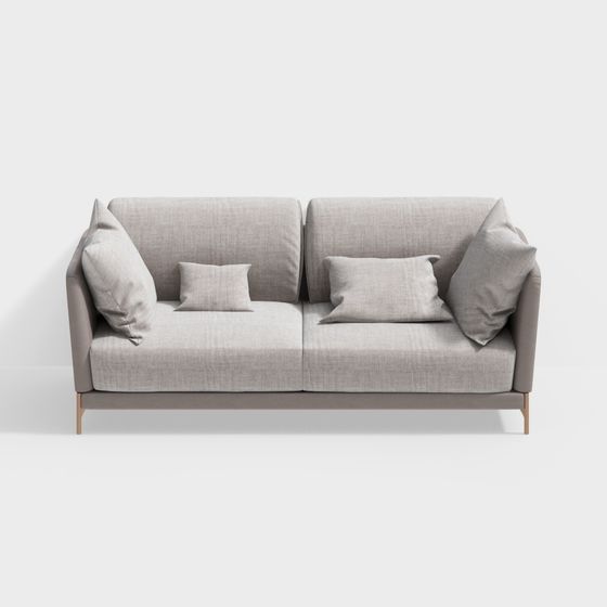 Modern Minimalist Low-Polygon Sofa 3D model