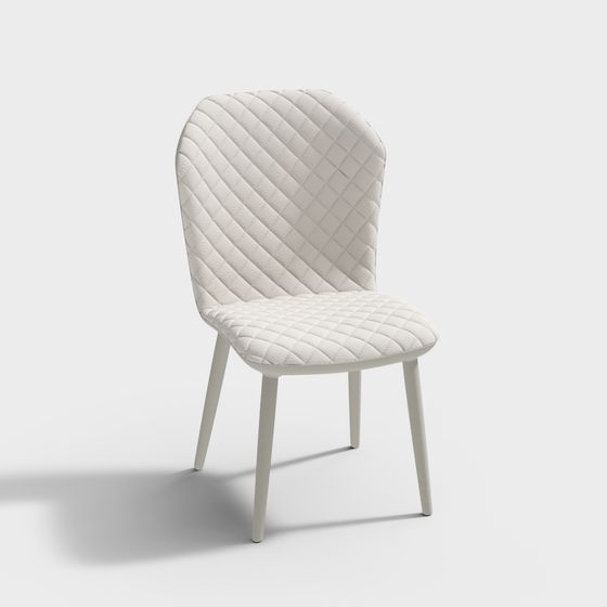 Elegant White Chair 3D model