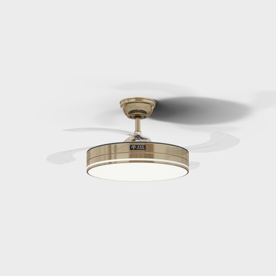 Elegant Modern Ceiling Fan Light 3D model