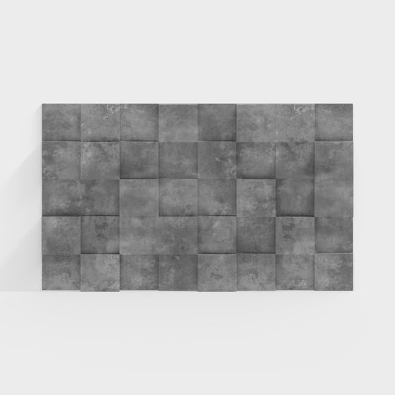 Concrete Panel Wall Low-Poly 3D Model