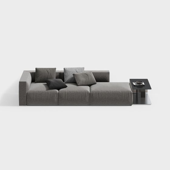 Modern Minimalist Low-Polygon Sofa 3D model