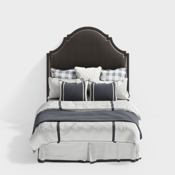 Stylish Low-Poly Bed 3D model for Contemporary Homes