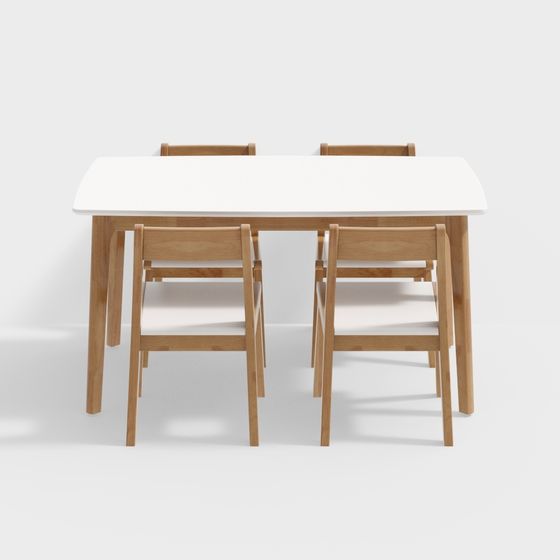 Minimalist Dining Set 3D model
