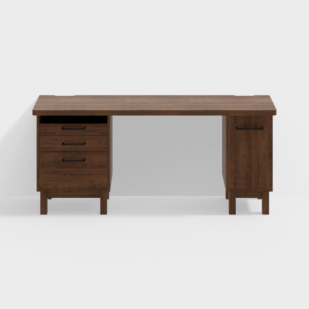 Van House Furniture - Garden Sideboard Lower Cabinet - 1.8M Black Walnut Style