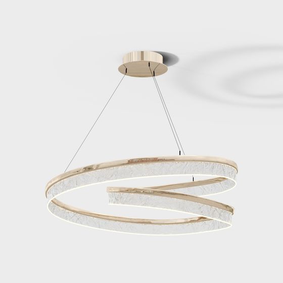 Twist Light 3D model - Elegant Chandelier Design