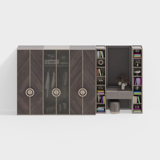 Stylish Walk-in Closet 3D model