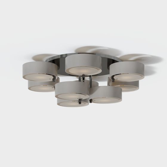 Elegant Low-Polygon Ceiling Lamp 3D model