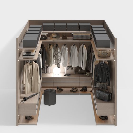 Modern Minimalist Wardrobe 3D model