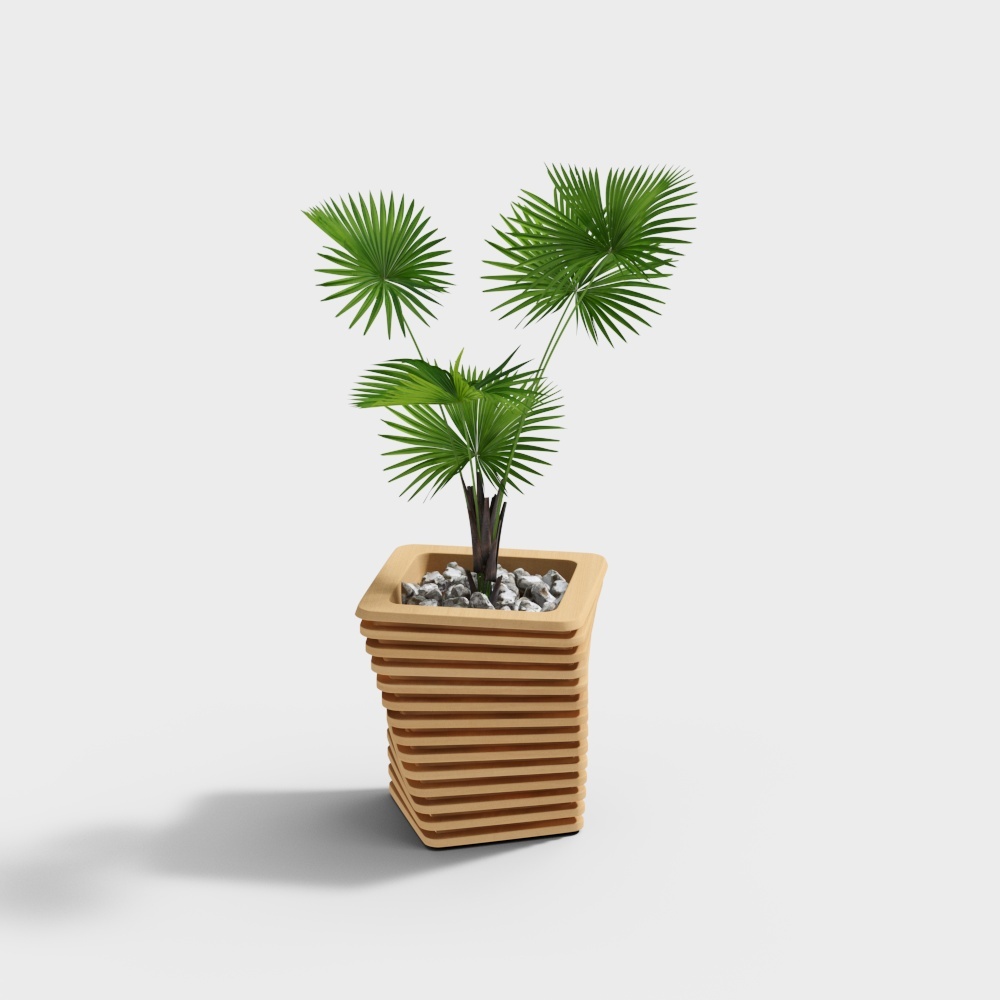 Macetero cuadrado de madera rebanado y retorcido