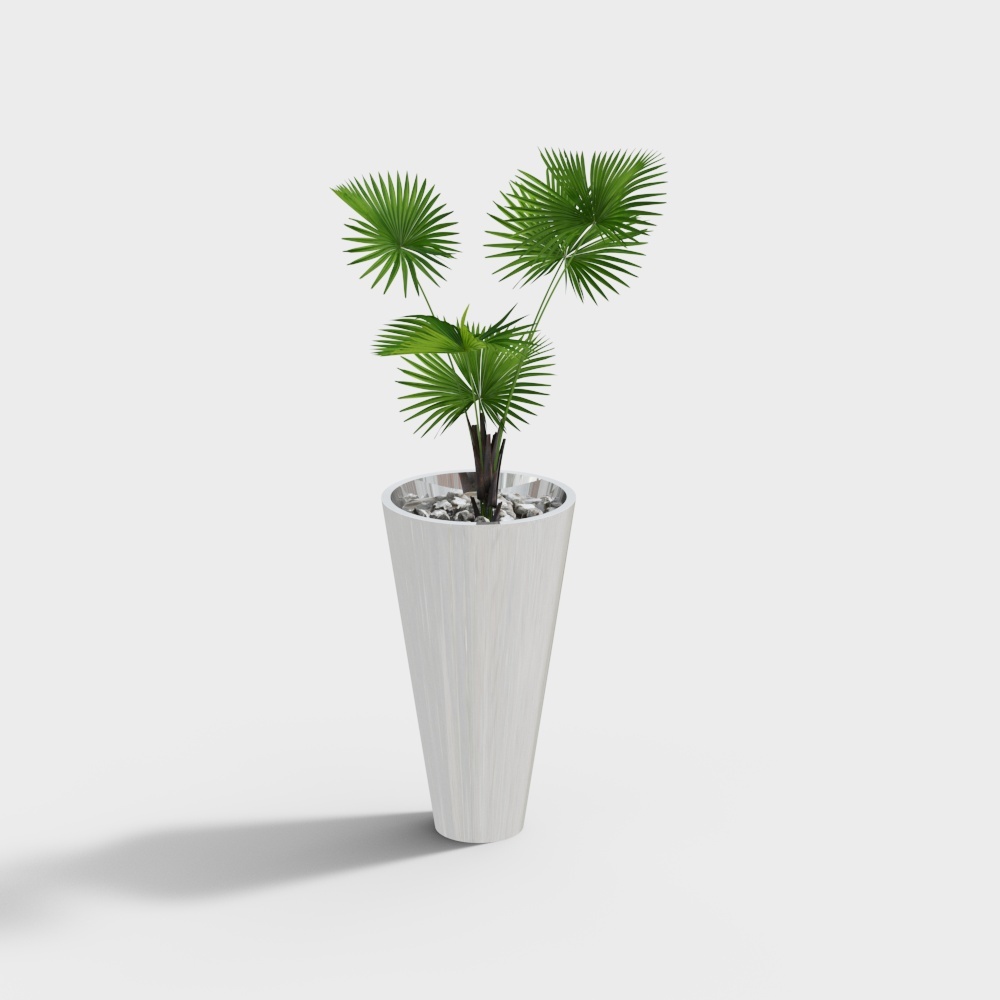 Fiberglass white conical flowerpot