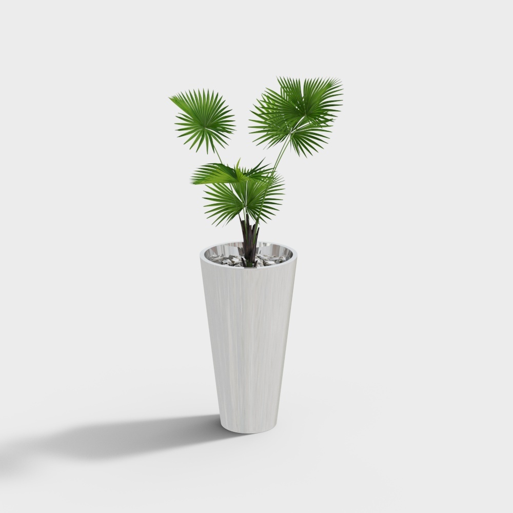 Chậu hoa hình nón bằng sợi thủy tinh trắng