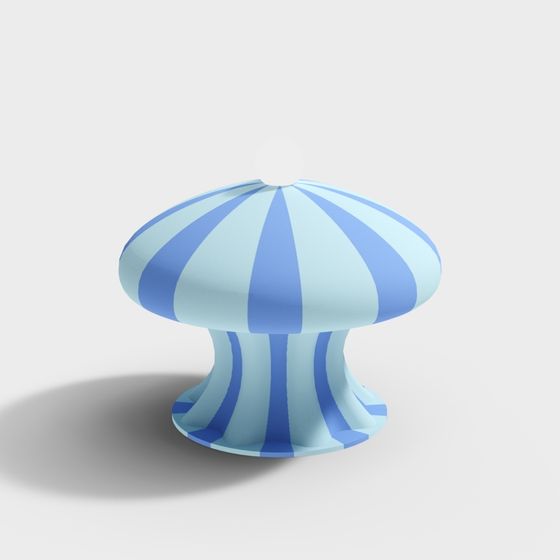 Rainbow Mushroom 3D model in Dreamy Blue Tones