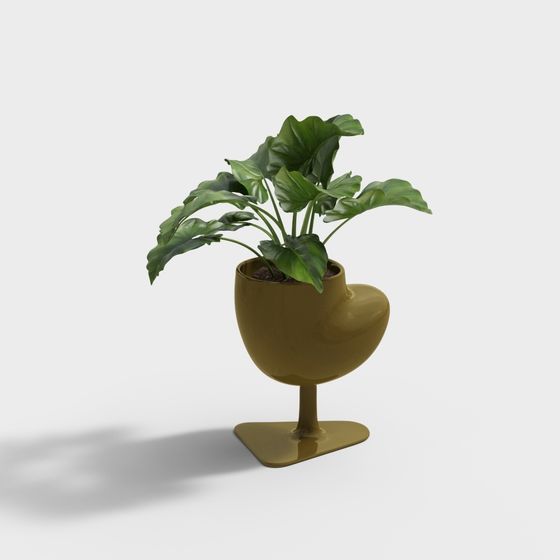 Lush Green Planter 3D model