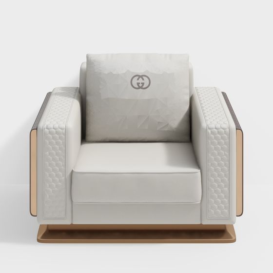 Stylish Low-Poly 3D Armchair Model for Modern Spaces