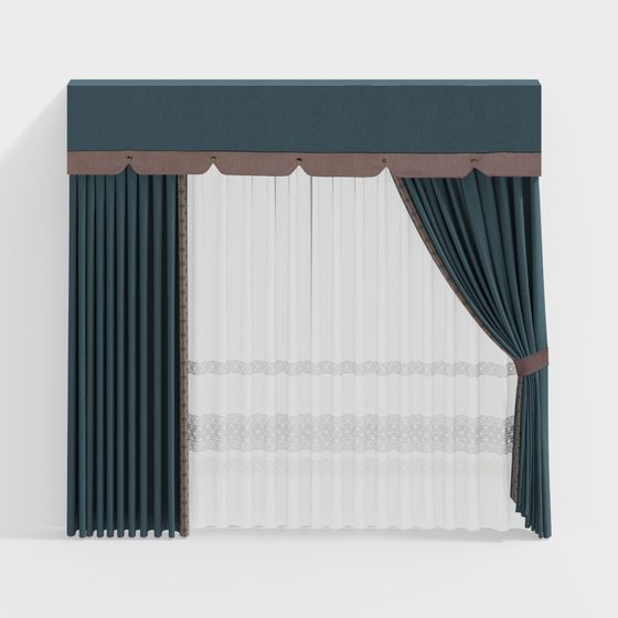Chic Curtain 3D Model for Creative Projects