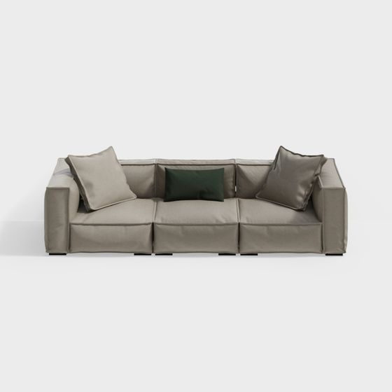 Urban Comfort Low-Poly Sofa 3D model