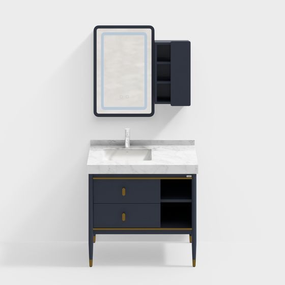 Mid-Century Modern Bathroom Vanity 3D model