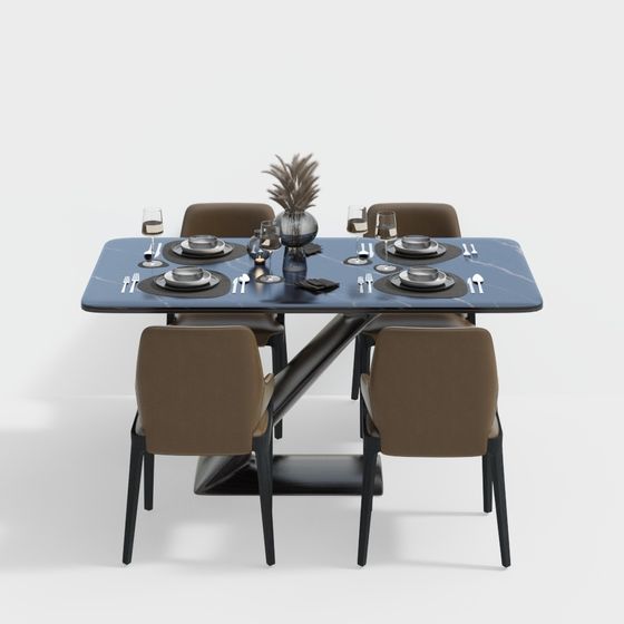 Elegant Polygons Dining Table 3D model
