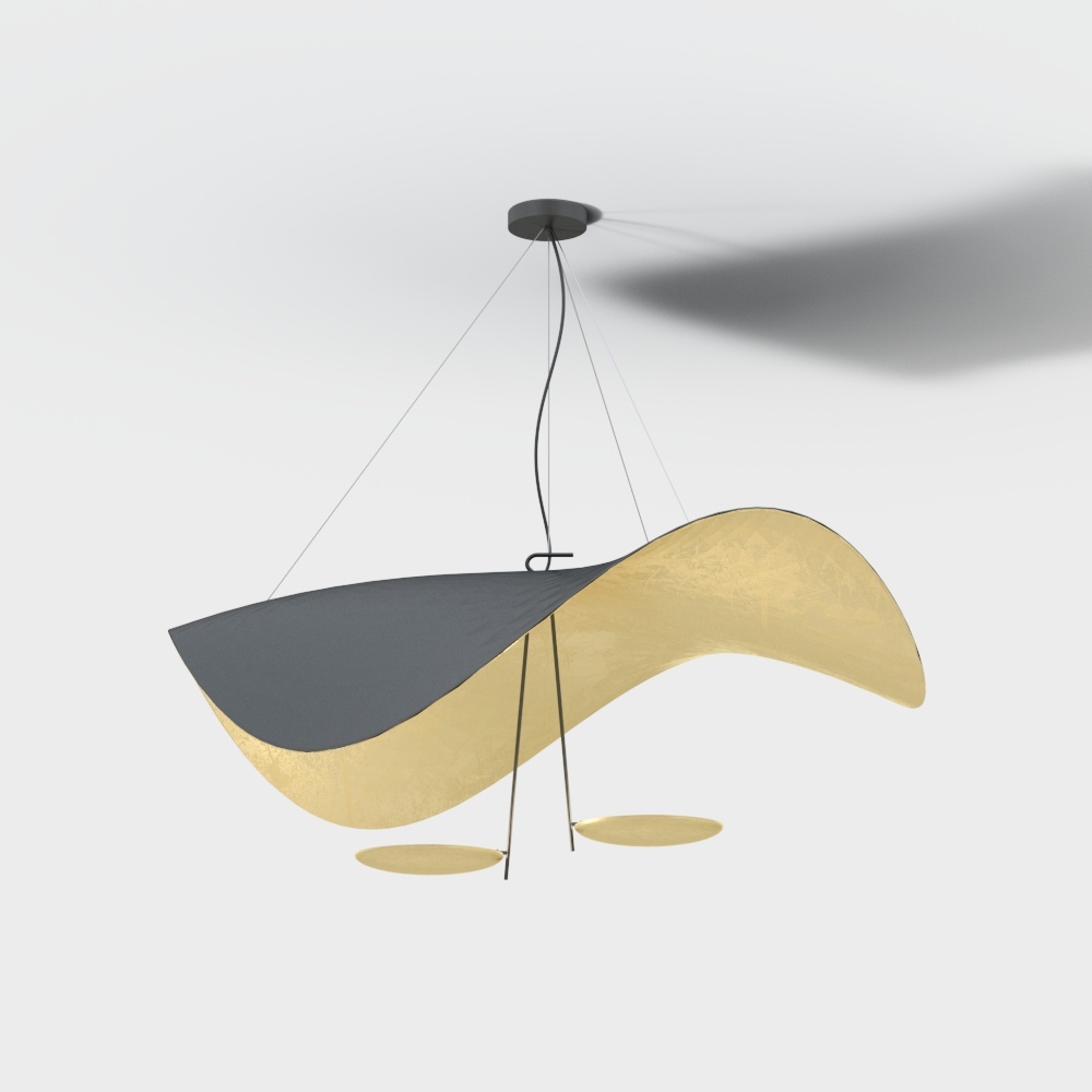 Bessie Minimalist Postmodern Wind E-HOME Danish Design Nordic Restaurant White Light Luxury Minimalist Bedroom Living Room Simple Italian Chandelier - Exterior Black Inner Gold 800mm Dual Light Source