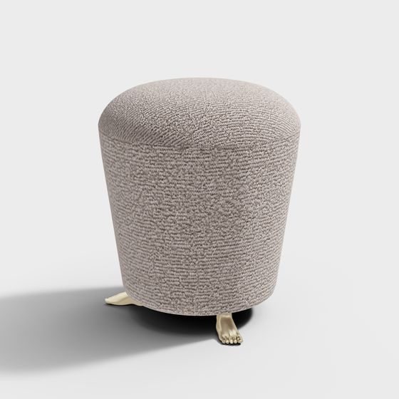 Charming Round Footstool 3D Model