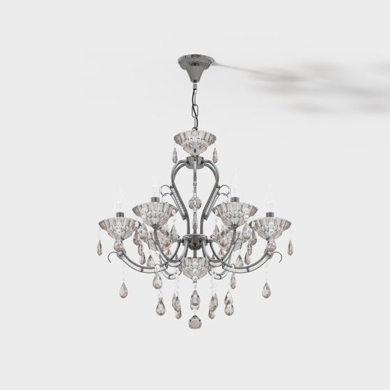 Elegant Crystal Chandelier 3D model