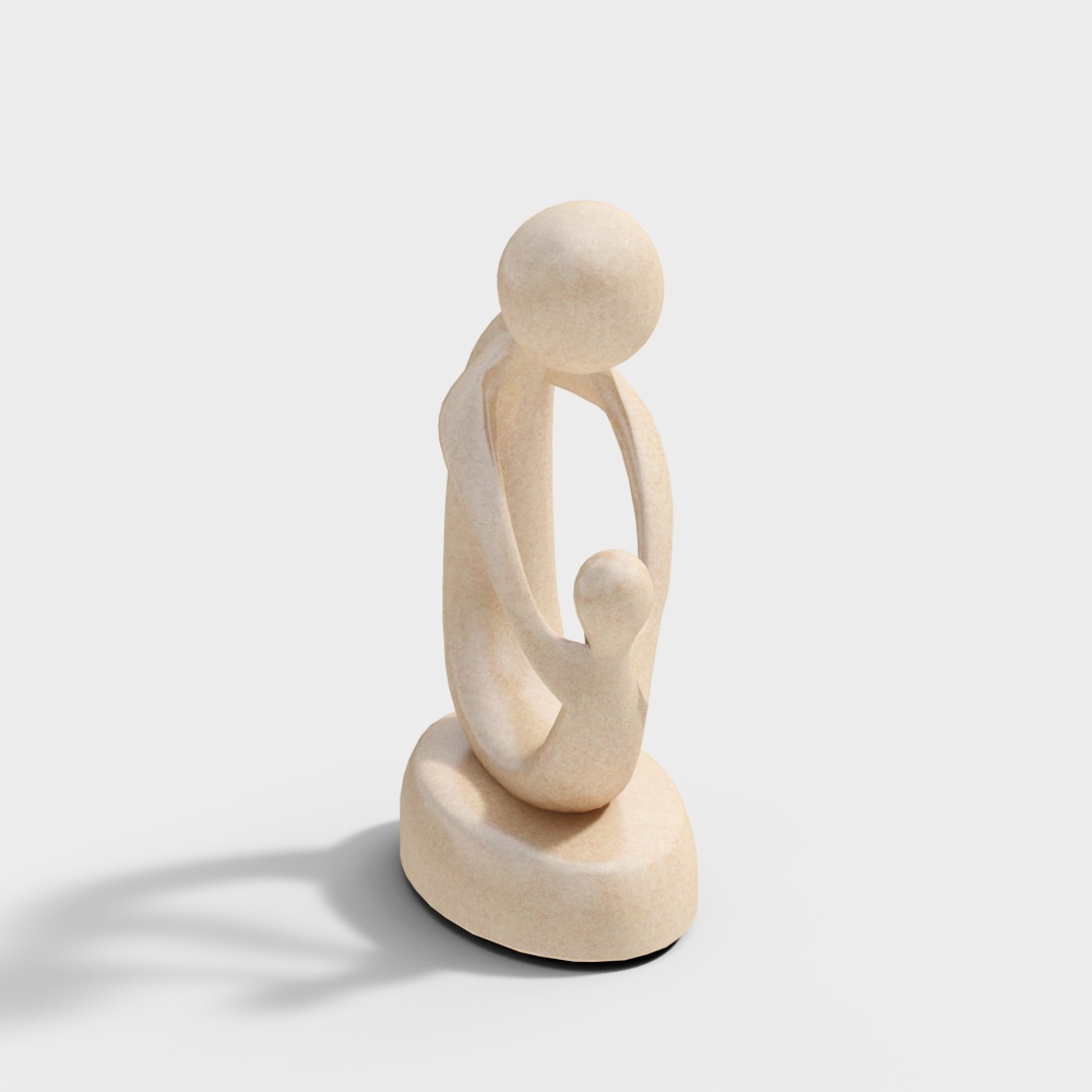 Ornamento Astratto in Pietra Sapone Vintage Keniana - Decorazione Nicchia Bacio