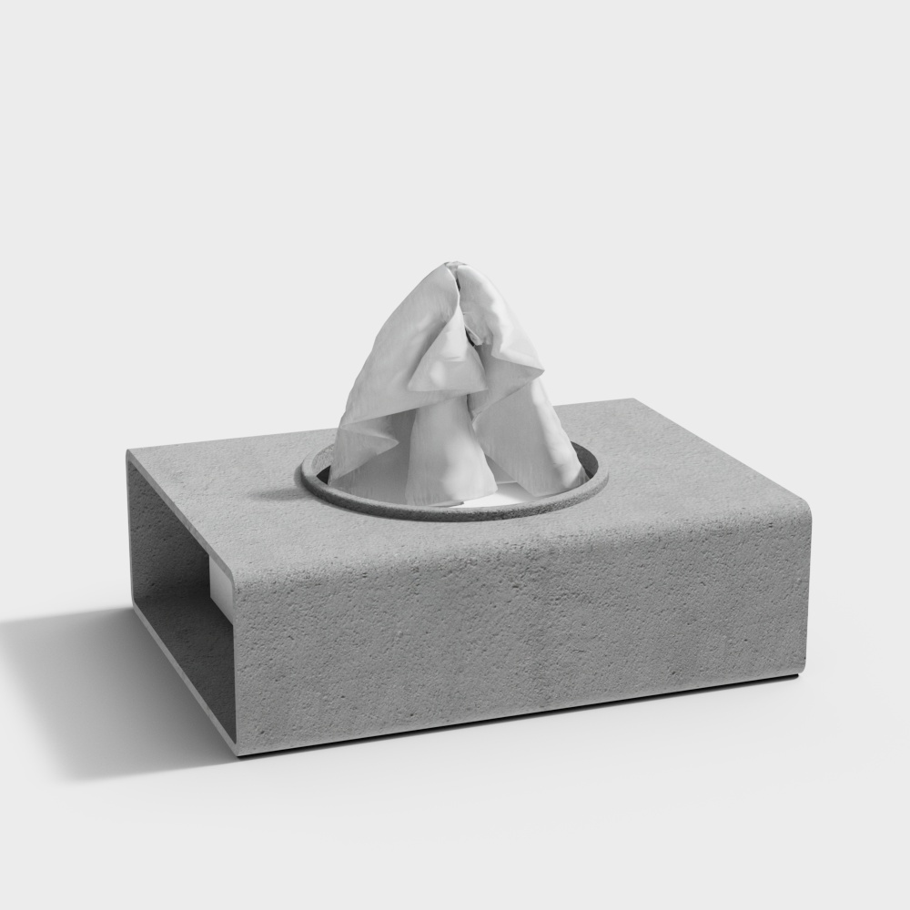 Minimalist Tissue Box 3D model for Modern Interiors