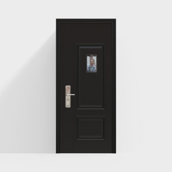 Elegant Smart Door 3D model with Touchscreen