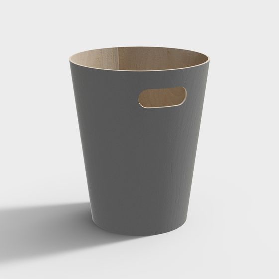 Wood Grain Trash Bin 3D model for Modern Spaces