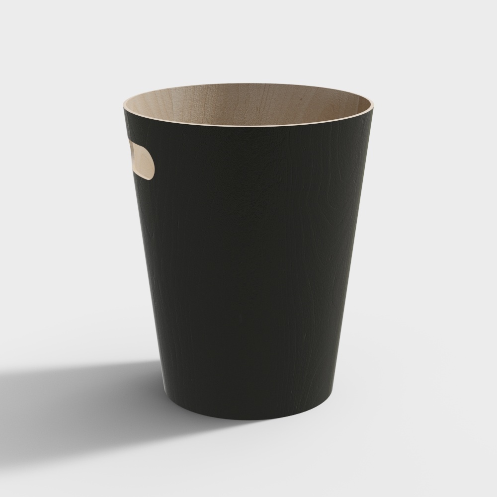 Umbra 創意木質垃圾桶大容量臥室客廳取桶浴室垃圾桶簡約 - 木印桶黑色