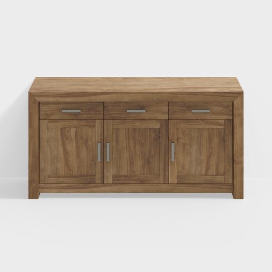 Elegant Wooden Sideboard 3D Model for Modern Interiors