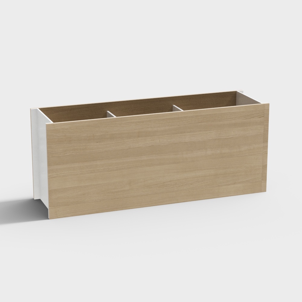 Yes Japan Japan Overseas Purchase Yamazaki Industrial Wood-colored desktop box remote control pen box black and white 2731-white