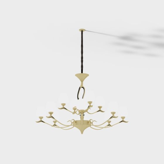 Golden Elegance Chandelier 3D model