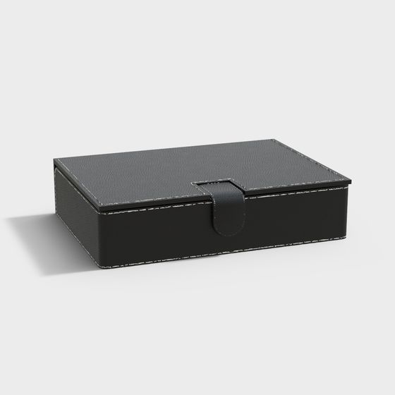 Elegant Low-Poly Leather Storage Box 3D model