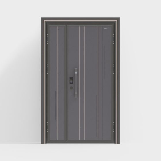 Stylish Gray Metal Door 3D model for Contemporary Environments