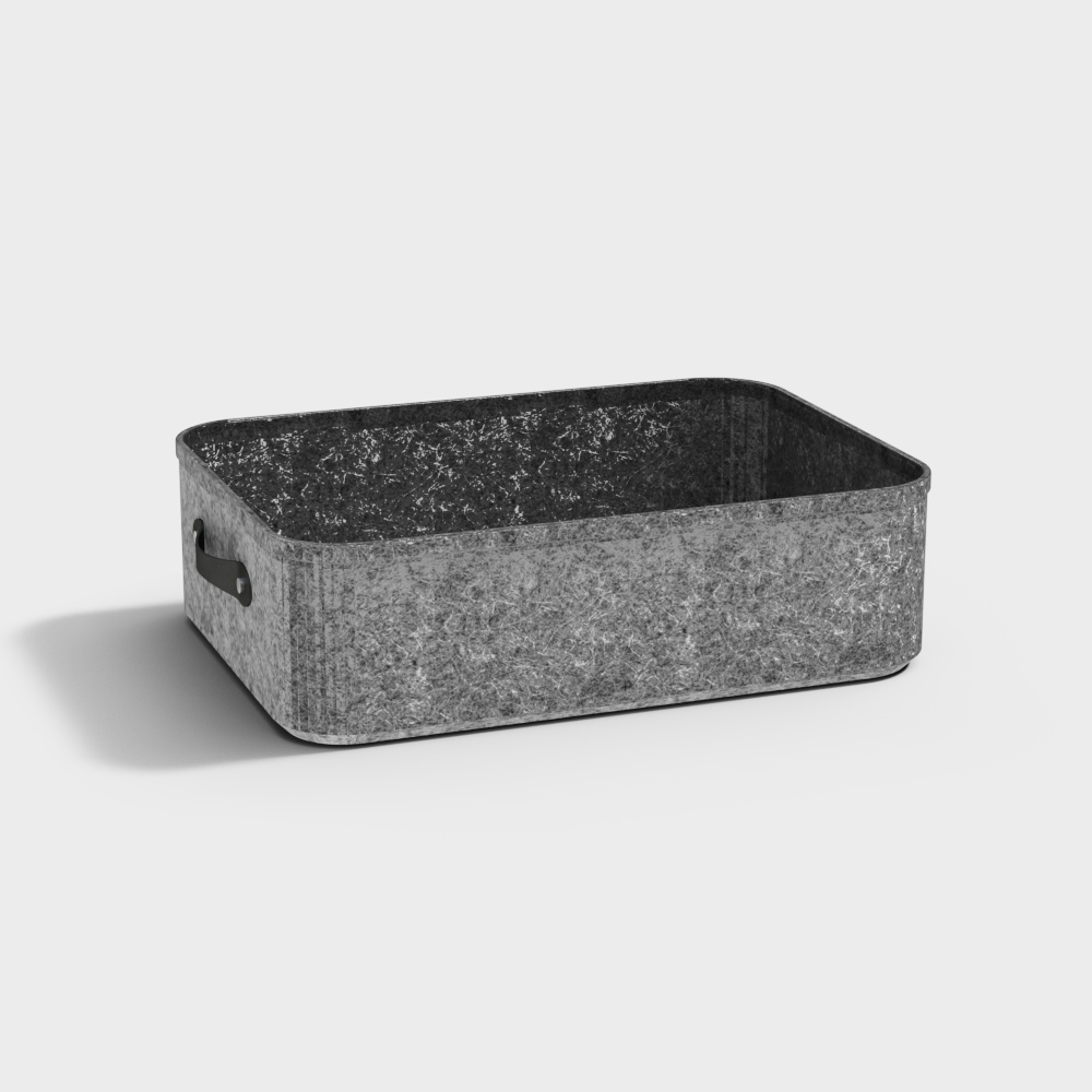 Josu生活 和風フェルト収納バスケット レザーハンドバスケット 卓上 おやつ 化粧品収納ライトグレー M