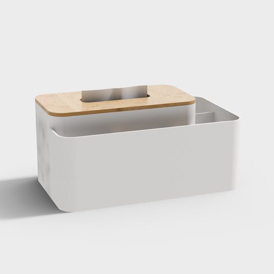 拿川創意 北歐風 簡約家居 生活區咖啡桌 多功能紙巾盒 遙控盒 - 雅白