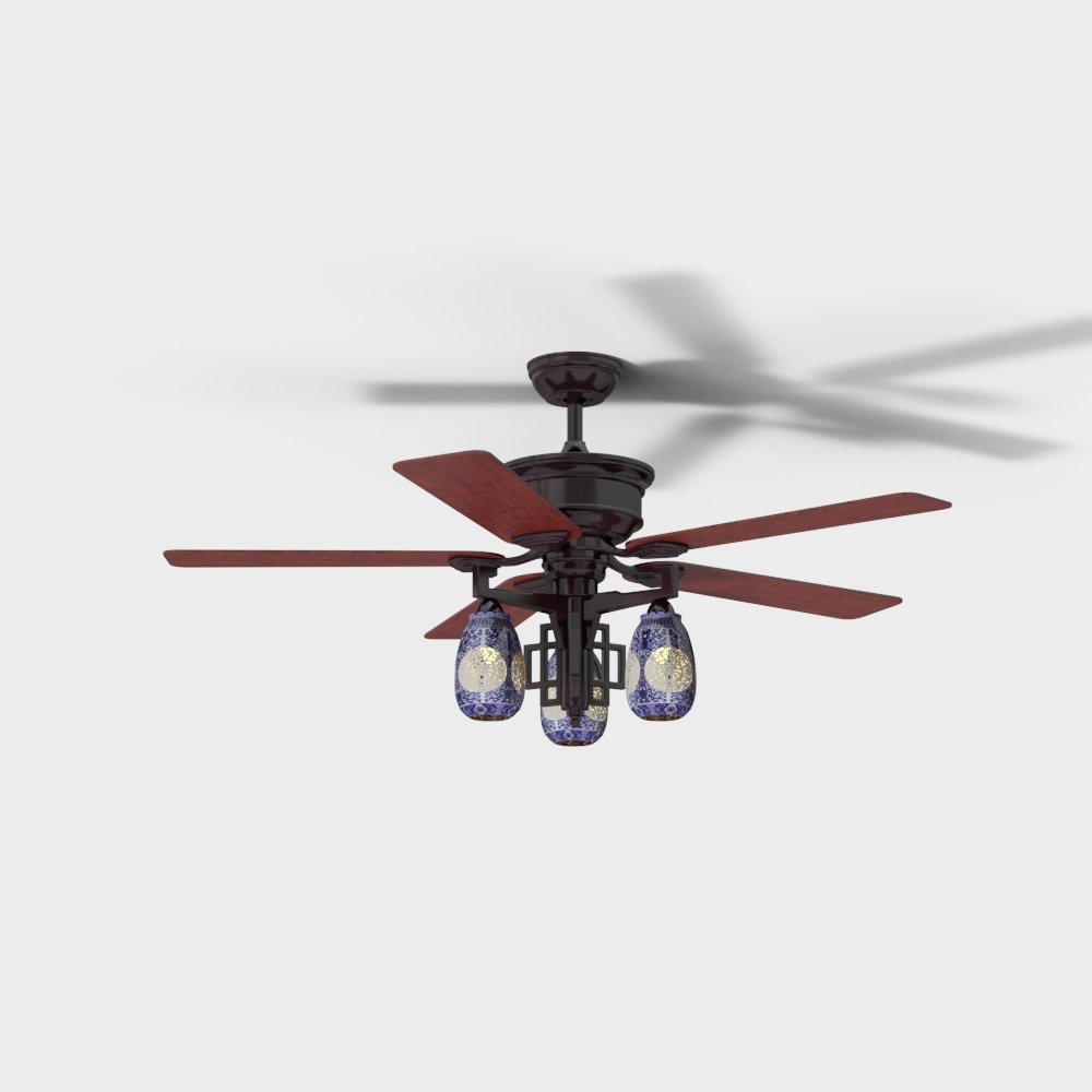 Artistic Low-Polygon Ceiling Fan 3D model