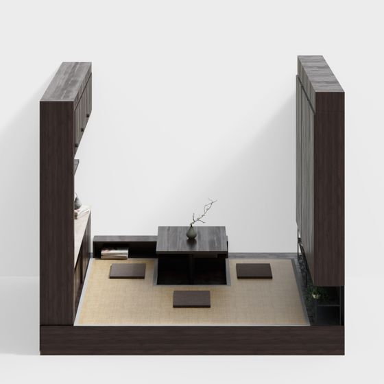 Salle de thé japonaise en tatami