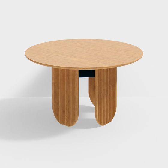 Elegant Low-Poly Round Table 3D model for Modern Interiors