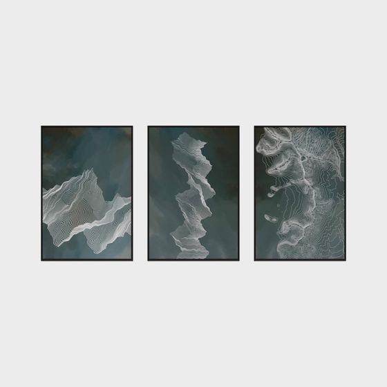 Abstract Mountain 3D Model for Modern Designing