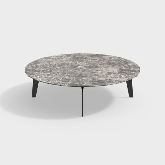 Stylish Marble Round Table 3D model for Modern Interiors