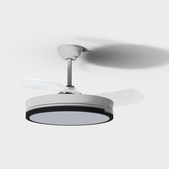 Low-Polygon Modern Ceiling Fan 3D model